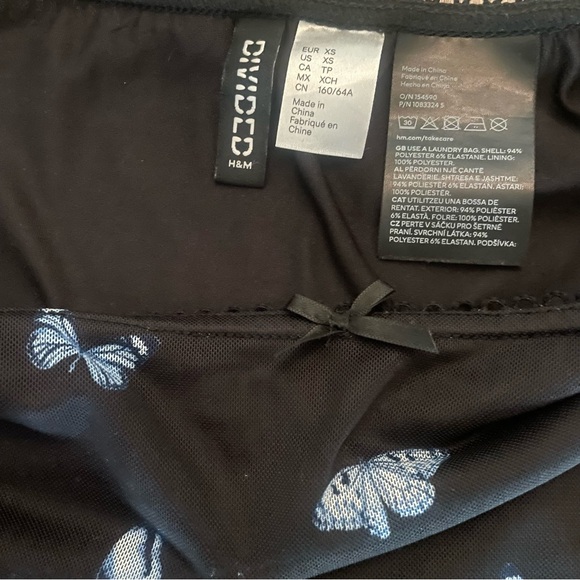 H&M Butterfly Print Mesh Midi Skirt Sz XS - Picture 3 of 4